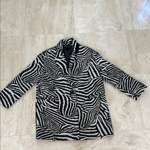 Bold Zebra Pattern Coat